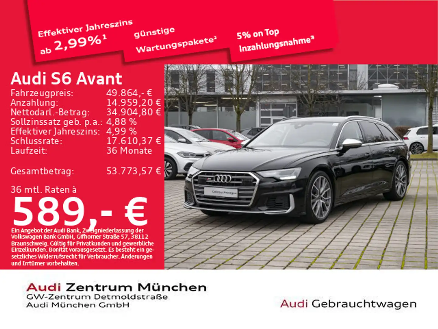 Audi S6 TDI tiptr. ACC/PDC+ Schwarz - 1