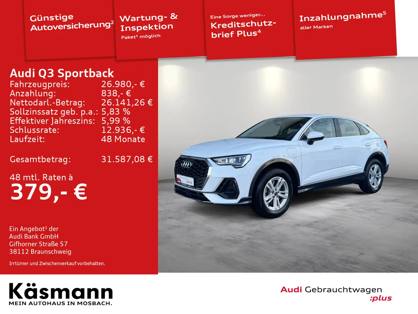 Audi Q3 45TFSIe AHK PDC Weiß - 1