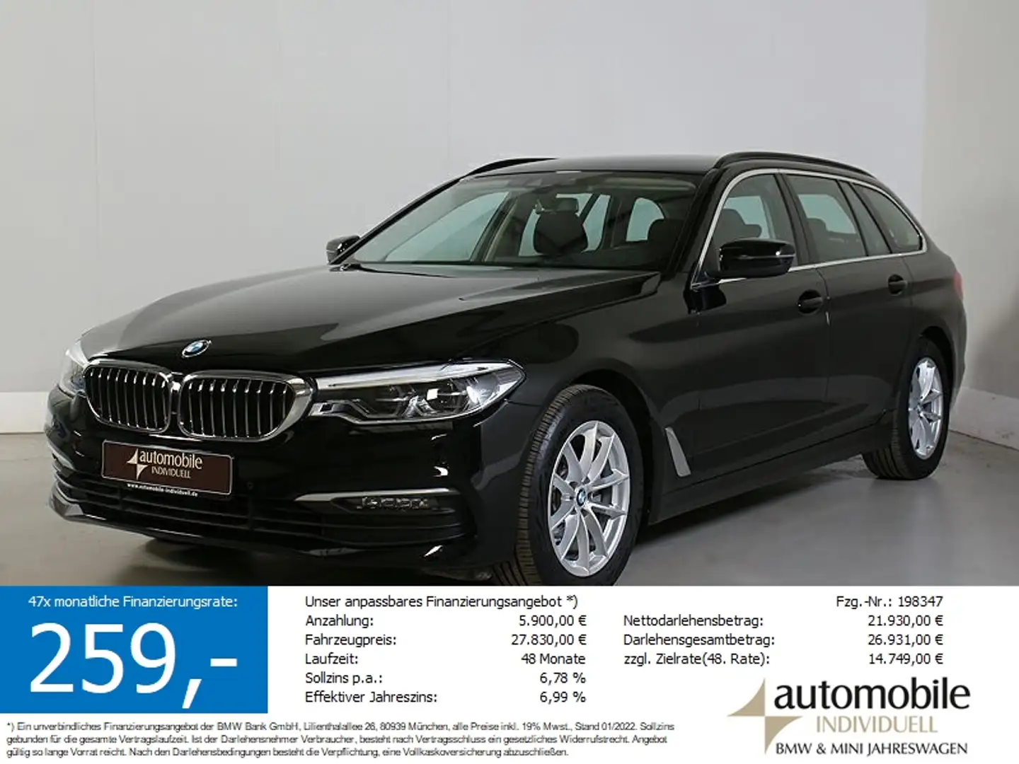 BMW 520 d xDrive Touring LED HUD AHK Navi Noir - 1