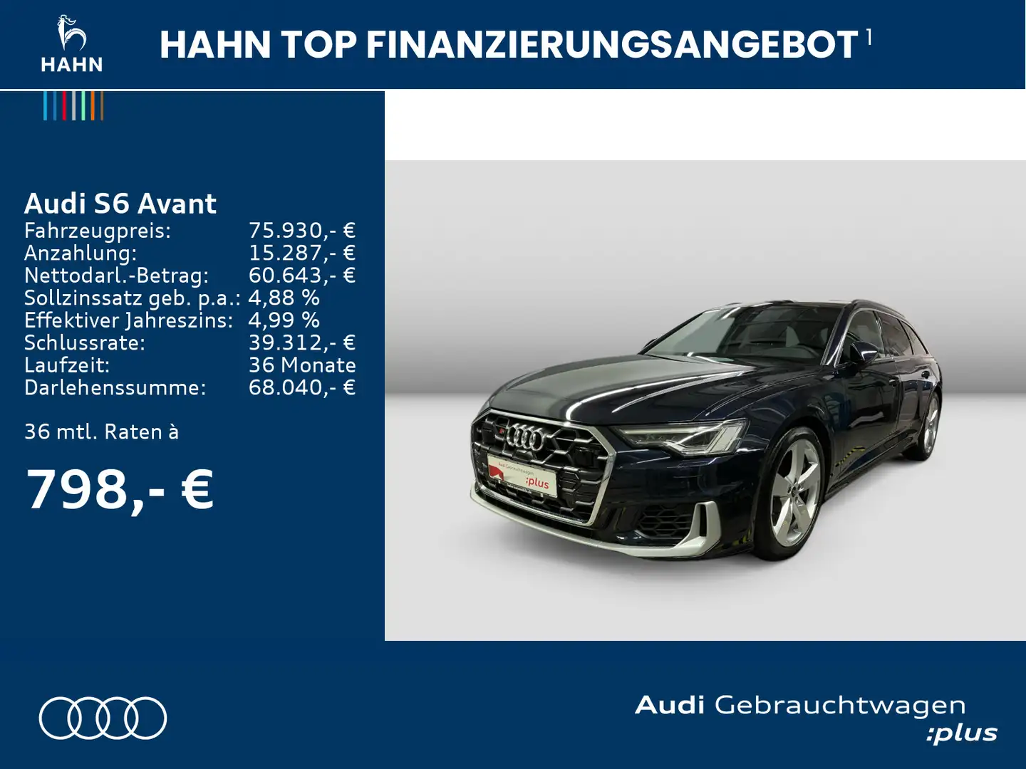 Audi S6 TDI quattro HUD CAM ACC Lenkradh Einpar Bleu - 2