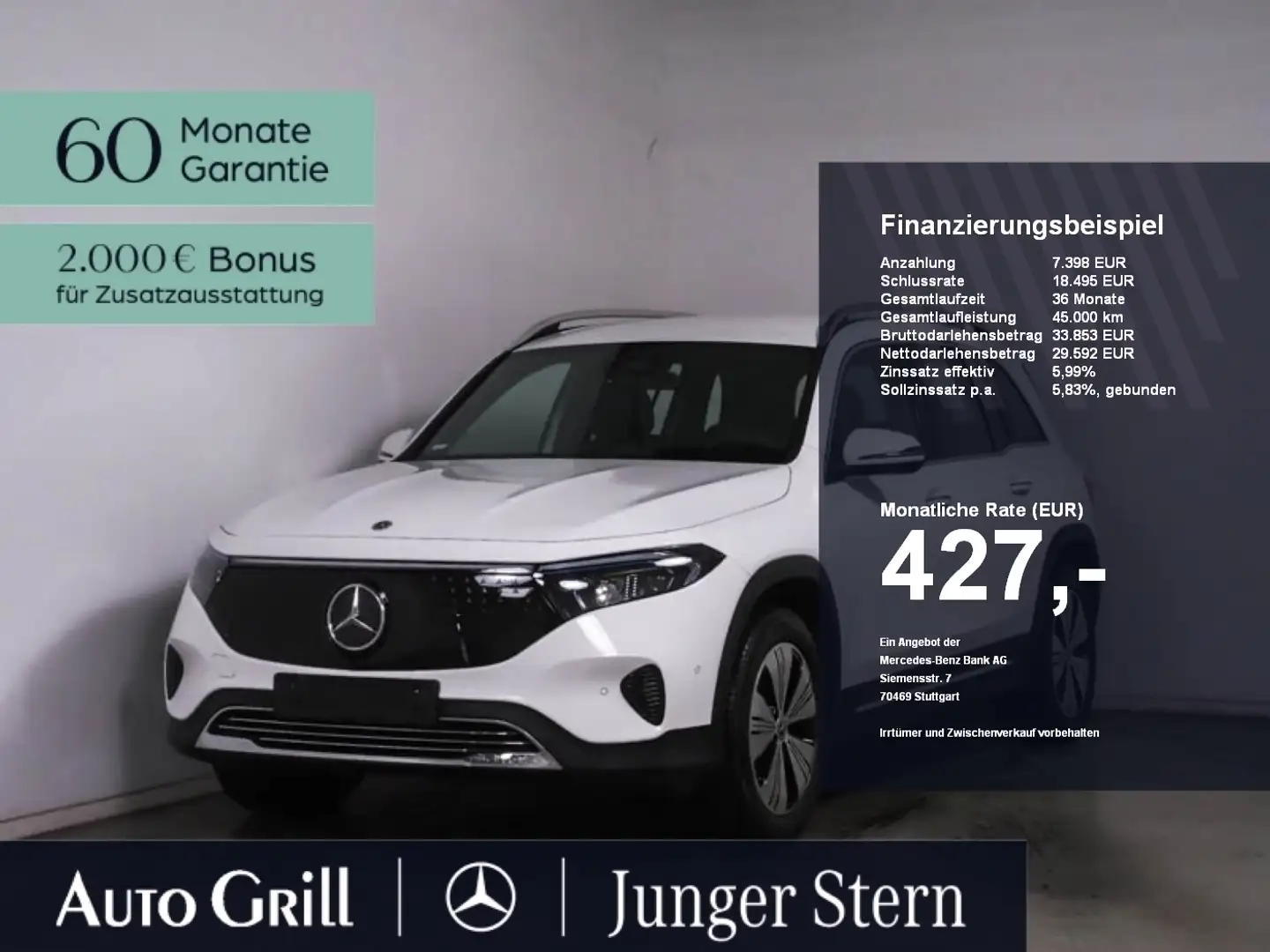 Mercedes-Benz EQB 350 4M Progressive Advanced+ KeyGO Distronic Blanc - 1