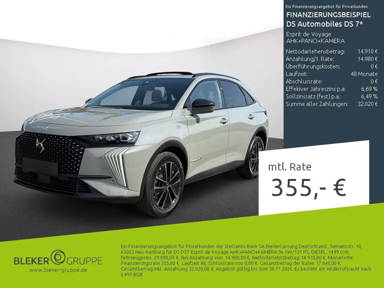 DS 7 Esprit de Voyage AHK+PANO+KAMERA