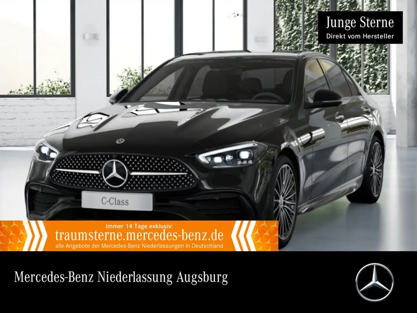 Mercedes-Benz C 180 AMG+NIGHT+PANO+360+AHK+BURMESTER+19"+TOTW+9G Noir - 1