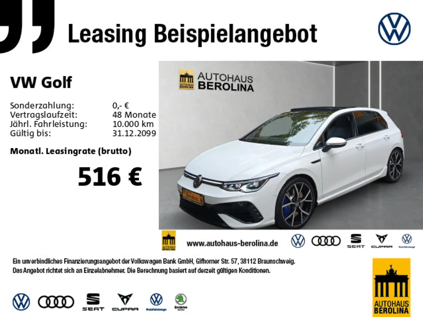Volkswagen Golf VIII R 2.0 TSI 4M DSG *PANO*IQ-MATRIX*HuD* Weiß - 1