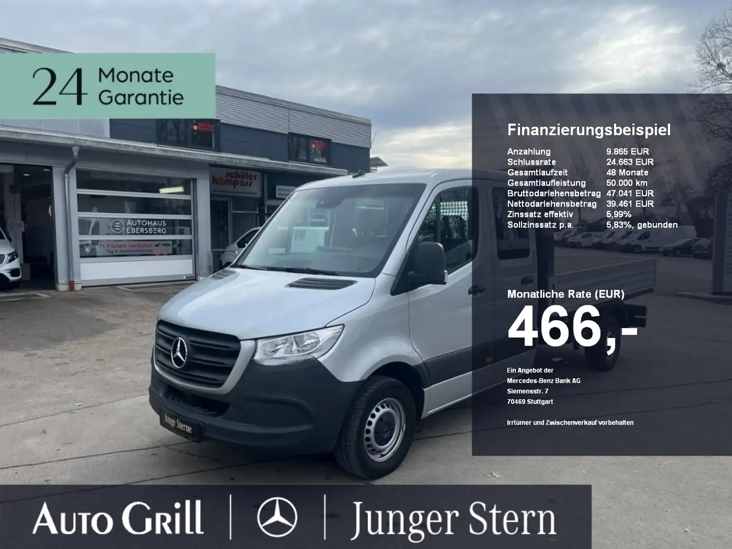 Mercedes-Benz Sprinter 317 DOKA Pritsche L2 AHK Navi Klima 7S Silber - 1