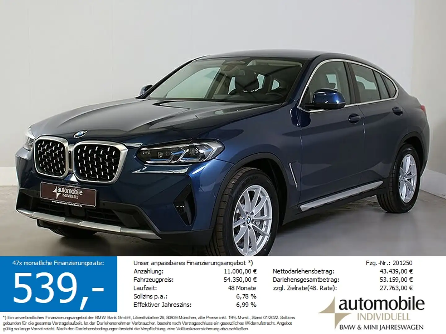 BMW X4 xDr. 30dA Laser HuD ACC LiveCockpit Standh. Azul - 1