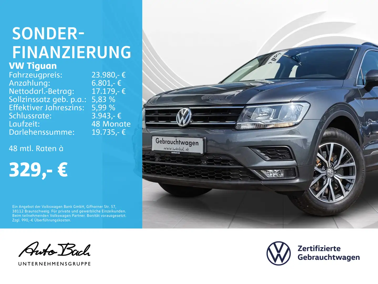 Volkswagen Tiguan 2.0 TSI "Comfortline" 4M DSG Navi EPH AHK Grijs - 1