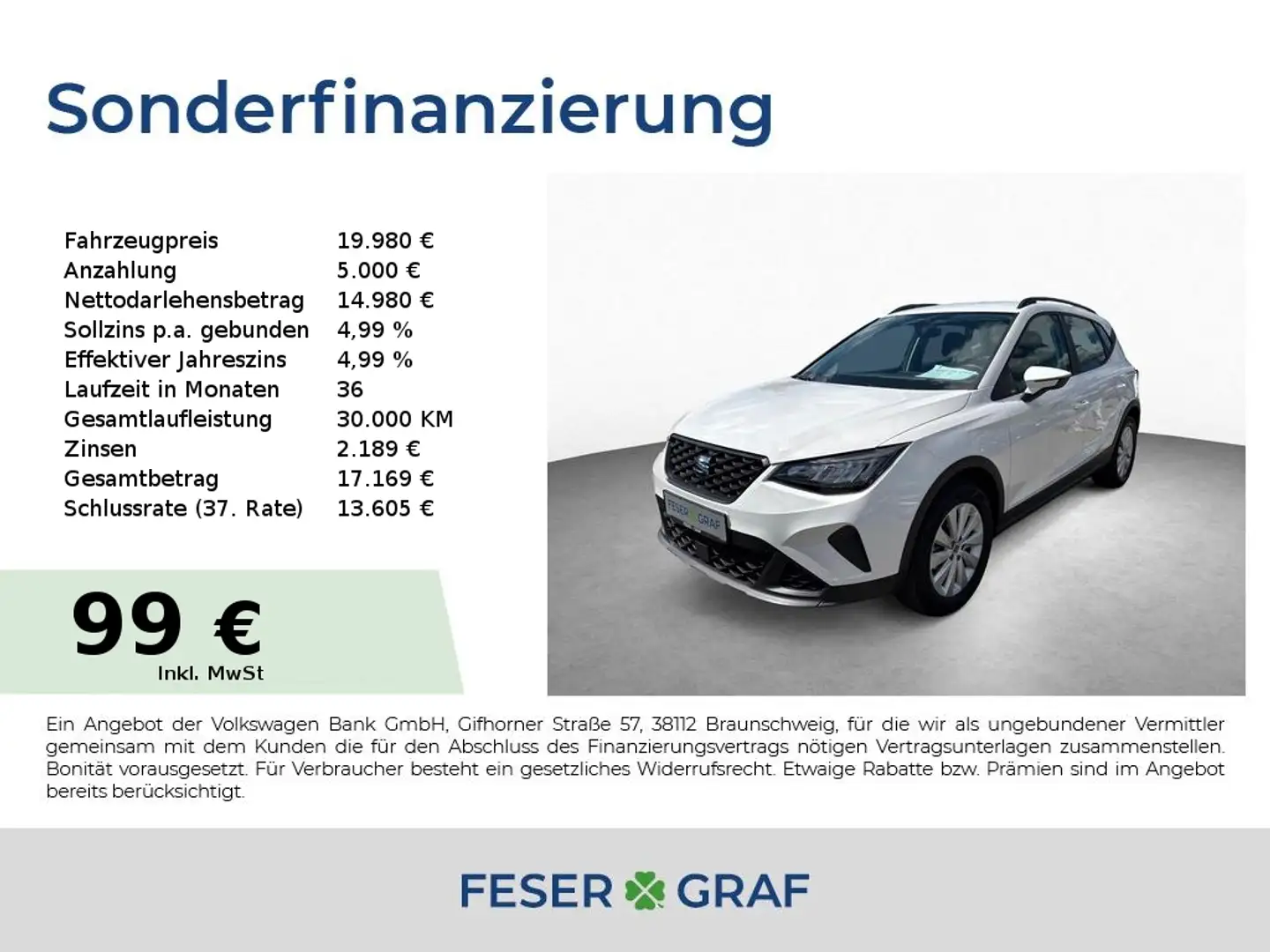 SEAT Arona STYLE PRO 1.0 TSI SHZ CLIMA FAPA M FULL LINK Weiß - 1