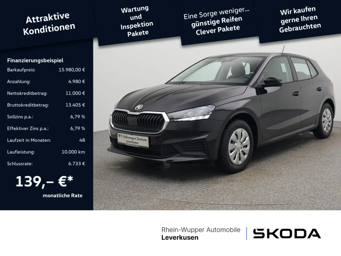 Skoda Fabia 1.0 Active *INKL. INZAHLUNGNAHME Schwarz - 1