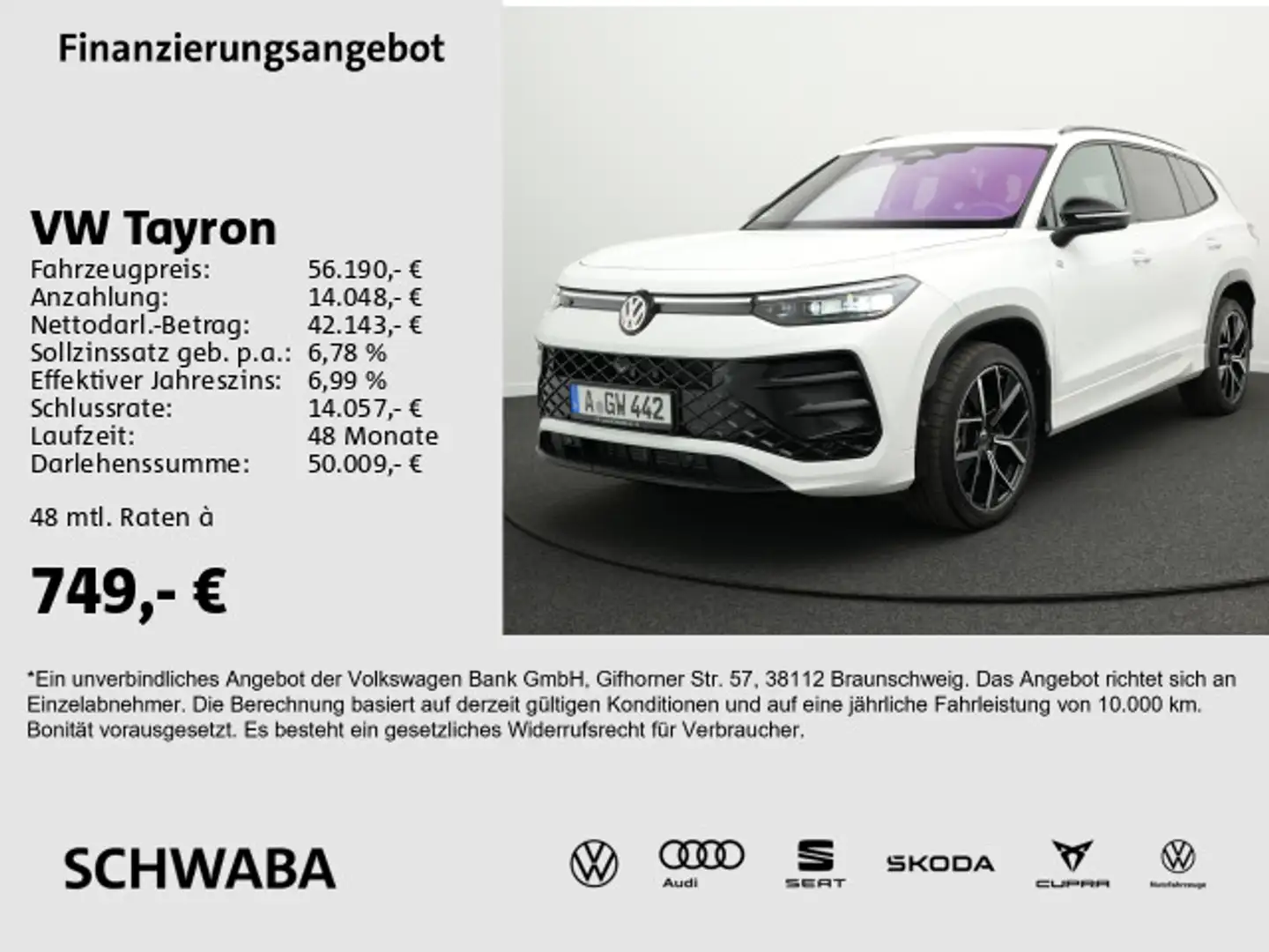 Volkswagen Tayron R-Line 2,0 l TDI 4M DSG *MATRIX*ACC*PANO* Blanc - 1