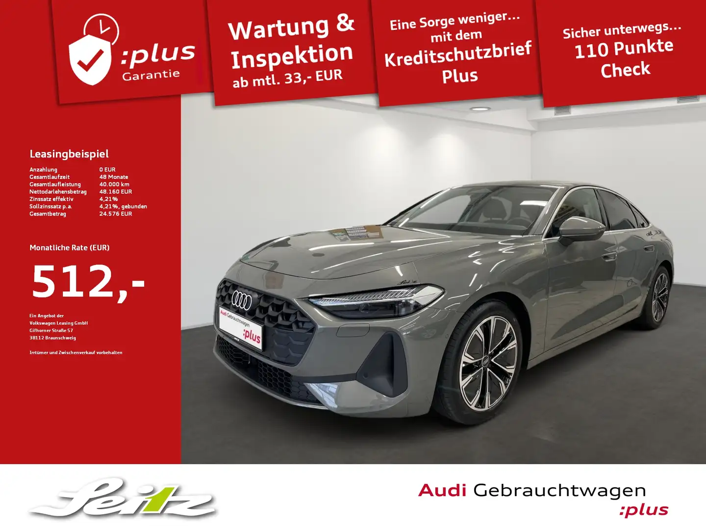 Audi A5 Limousine 2.0 TFSI *AHK*KAMERA*NAVI*LED* Grau - 1