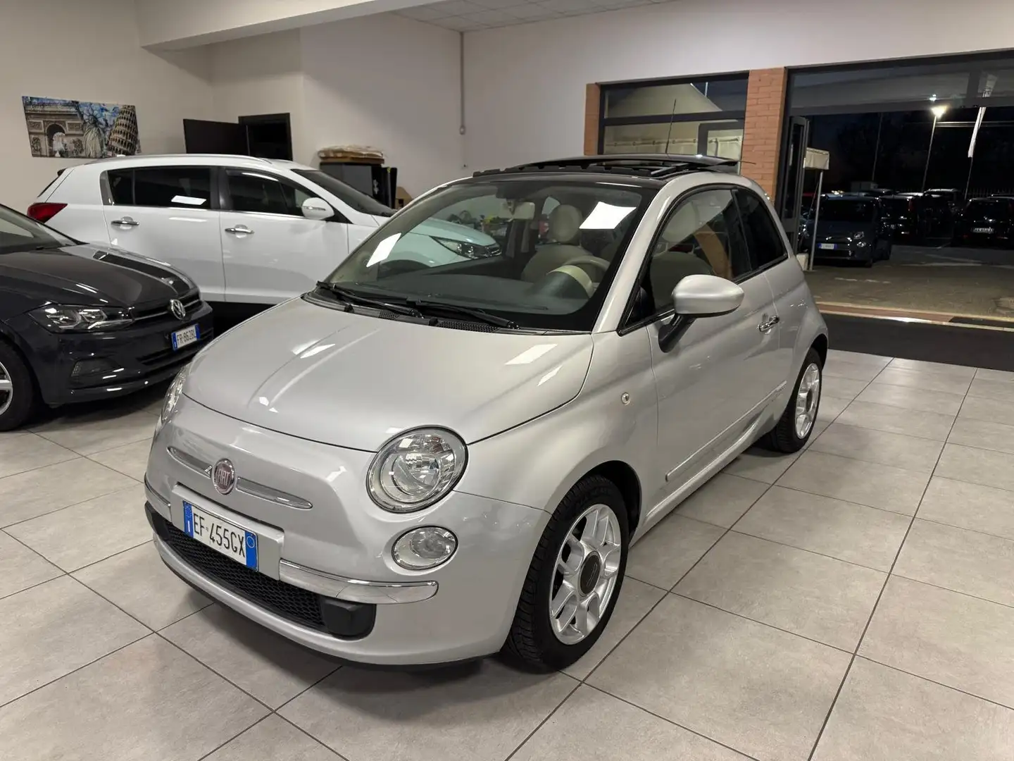 Fiat 500 500 1.2 BENZINA LOUNGE TETTO ELETTRICO Argento - 2