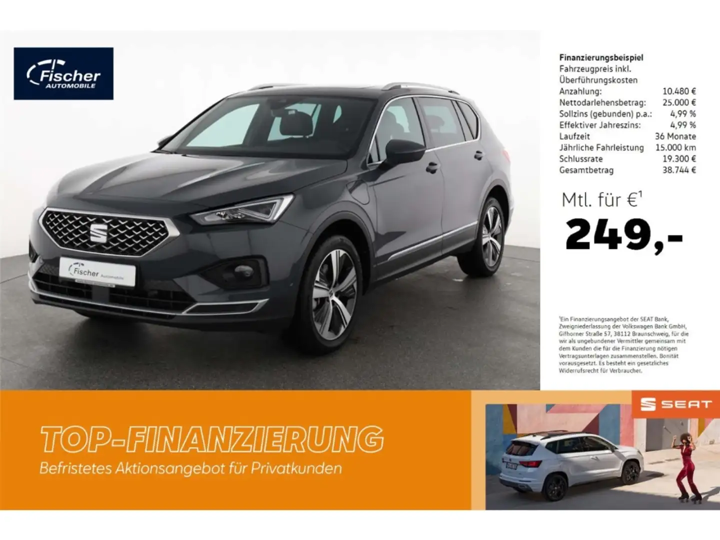 SEAT Tarraco 1.4 e-Hybrid Xperience DSG P-Dach/LED Grau - 1