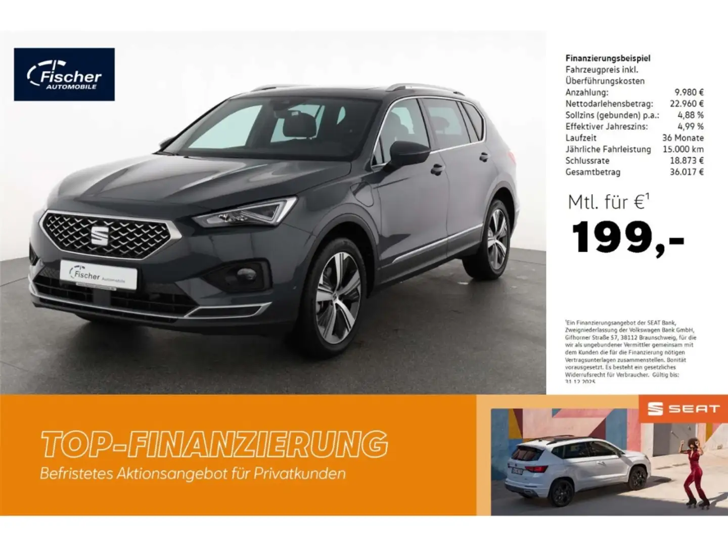 SEAT Tarraco 1.4 e-Hybrid Xperience DSG P-Dach/LED Grau - 1