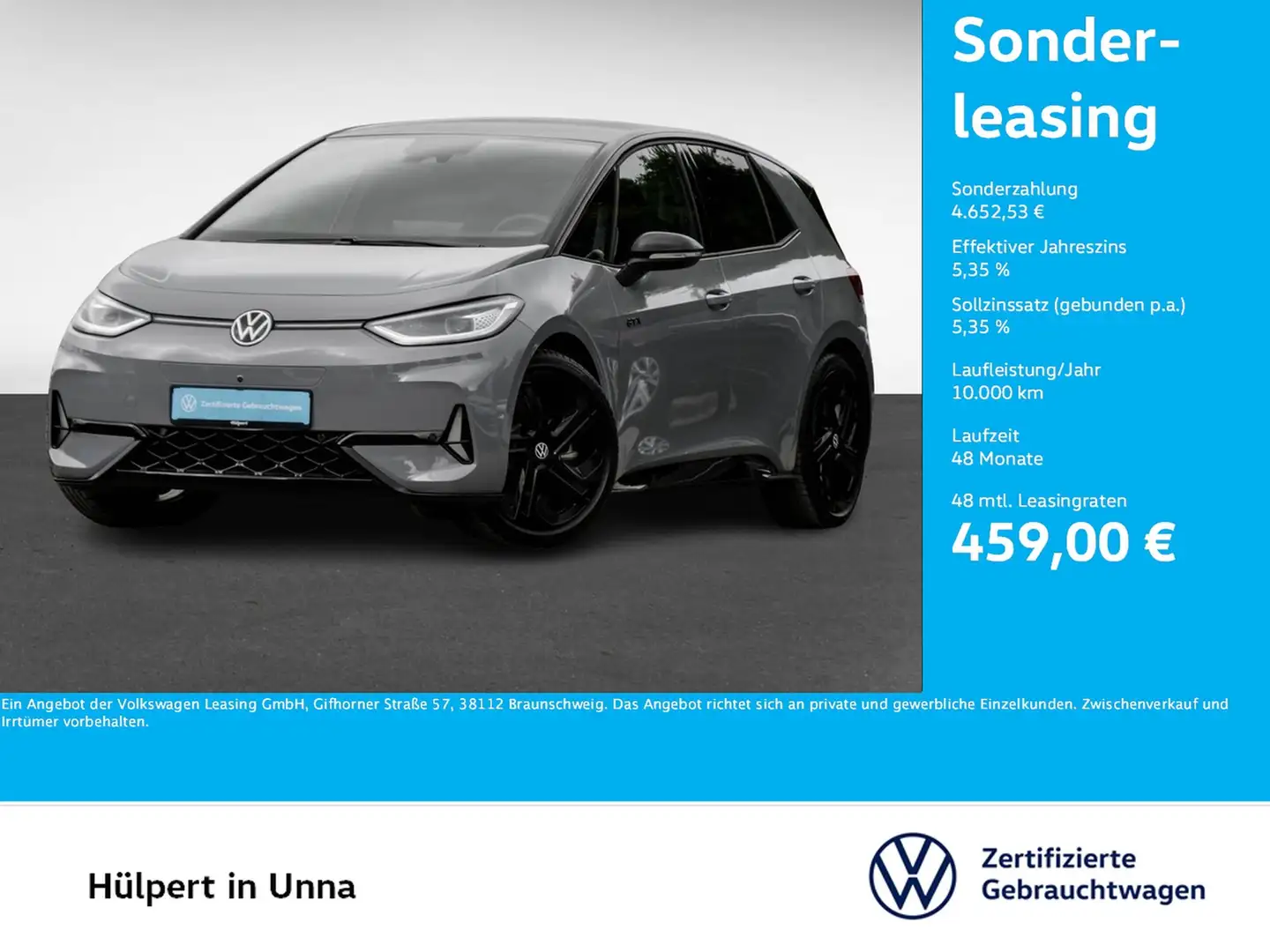 Volkswagen ID.3 GTX PERFORMANCE WÄRMEPUMPE 360°CAM ACC LM20 Grey - 1