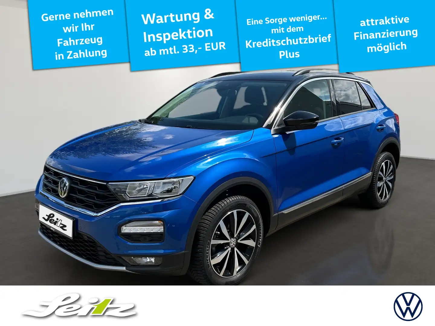 Volkswagen T-Roc 1.0 TSI Style *NAVI*PARKSENSOR*SITZH* Blau - 1