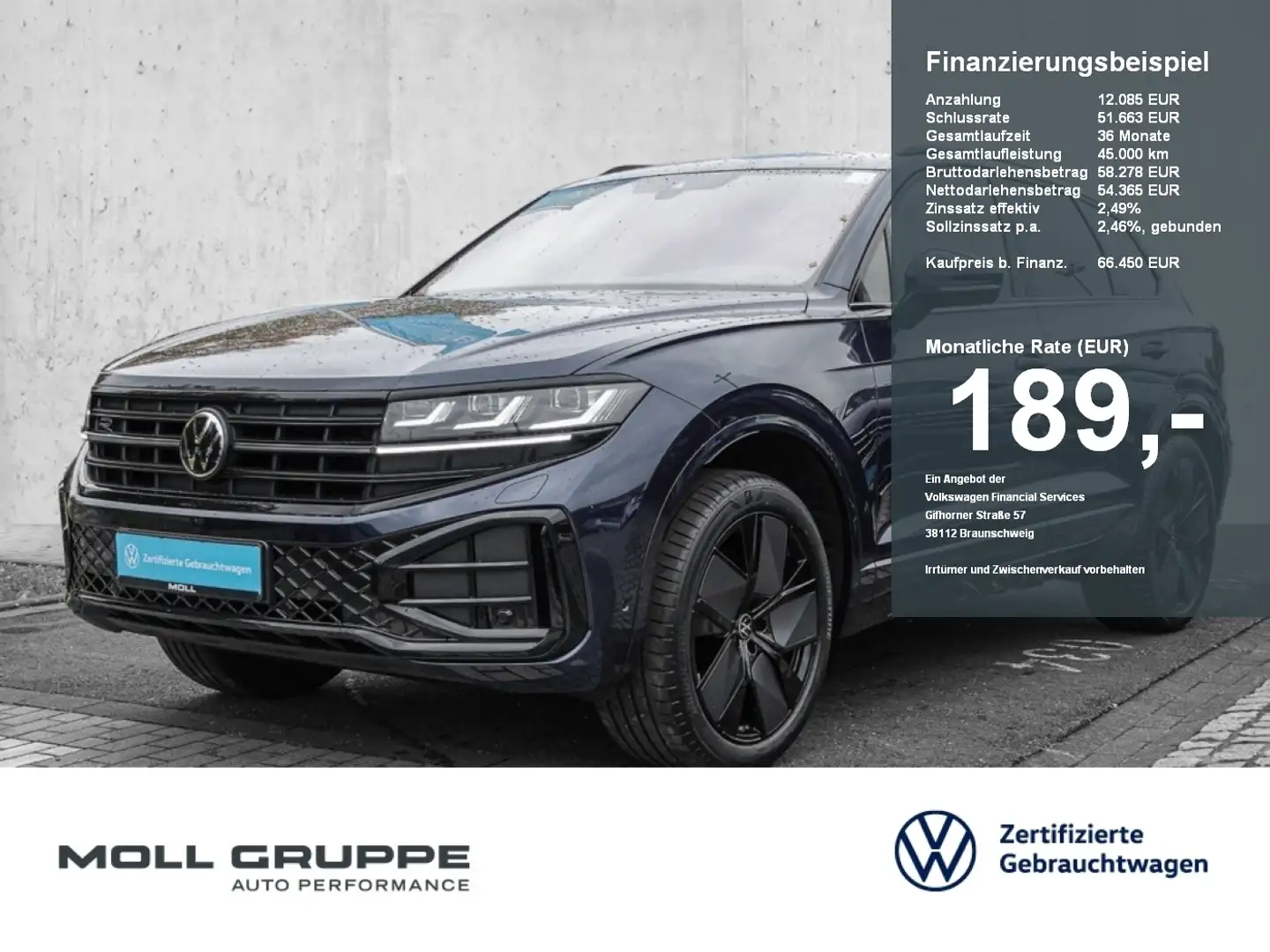Volkswagen Touareg 3.0 TDI 4Motion R-Line 2xKLIMA ACC AHK Niebieski - 1