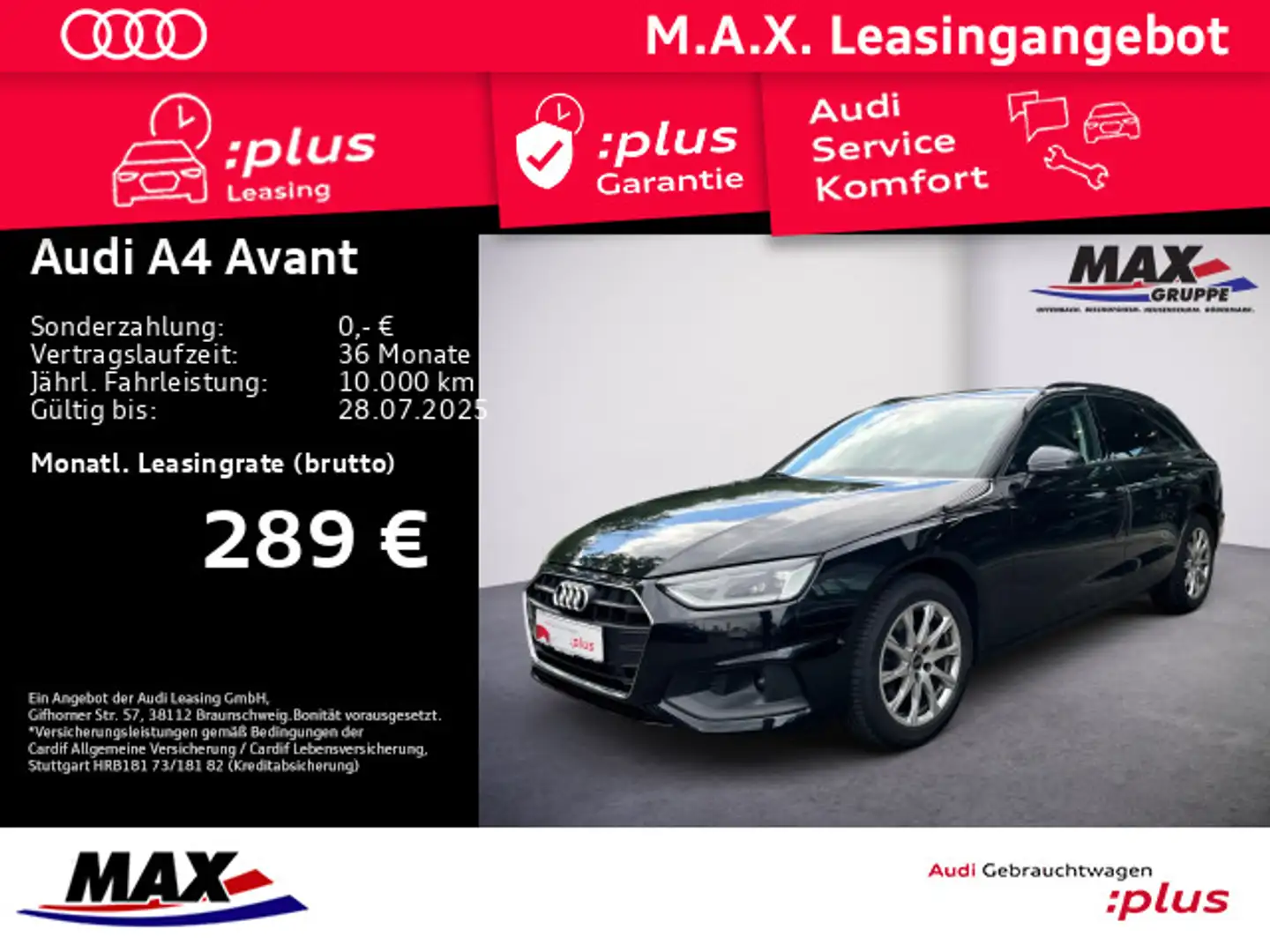 Audi A4 30 TDI S Tronic LED+VCP+NAVI+EPH+DAB+ Schwarz - 1