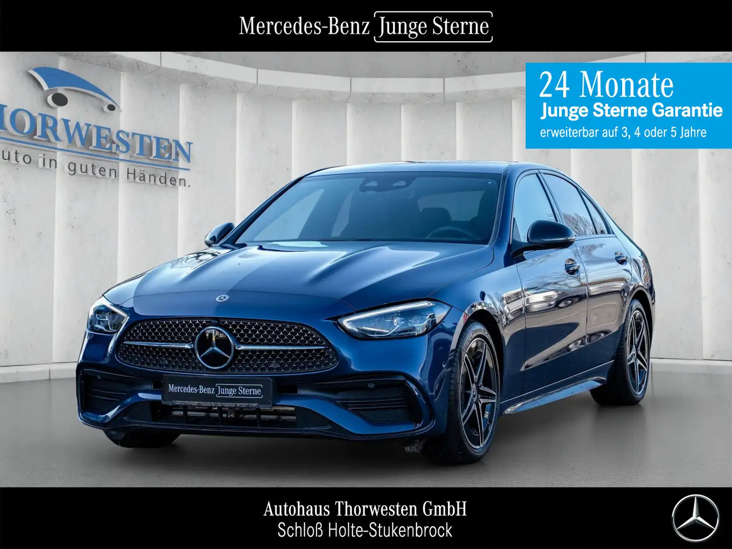 Mercedes-Benz C 200 C 200 Limousine AMG AHK NIGHT ASSISTENTZ-PAKET Modrá - 1