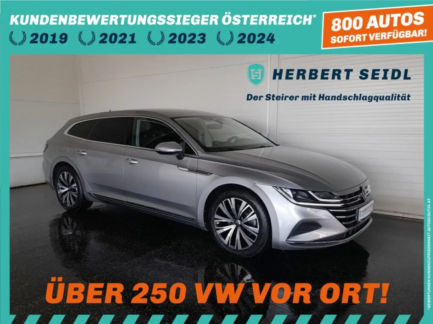 Volkswagen Arteon SB ELEGANCE 2,0 TDI DSG *VOLL-LED MIT FLA & DYN BLINKER / VIRTUELL / NAVI / AHV & KAMERA / ACC / E-KLAPPE / KEYLESS* Silber - 1