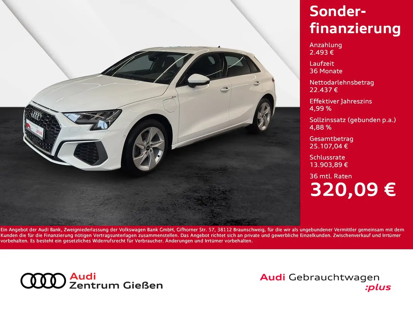 Audi A3 Sportback 40 TFSI e S line Kamera Navi Weiß - 1