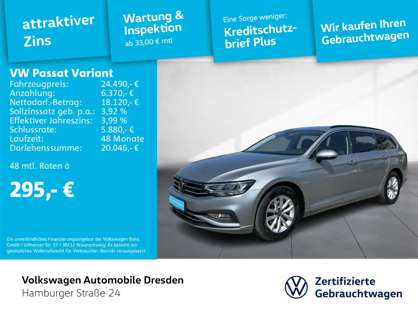 Volkswagen Passat Variant Business 2.0 TDI DSG LED KAMERA Argent - 1