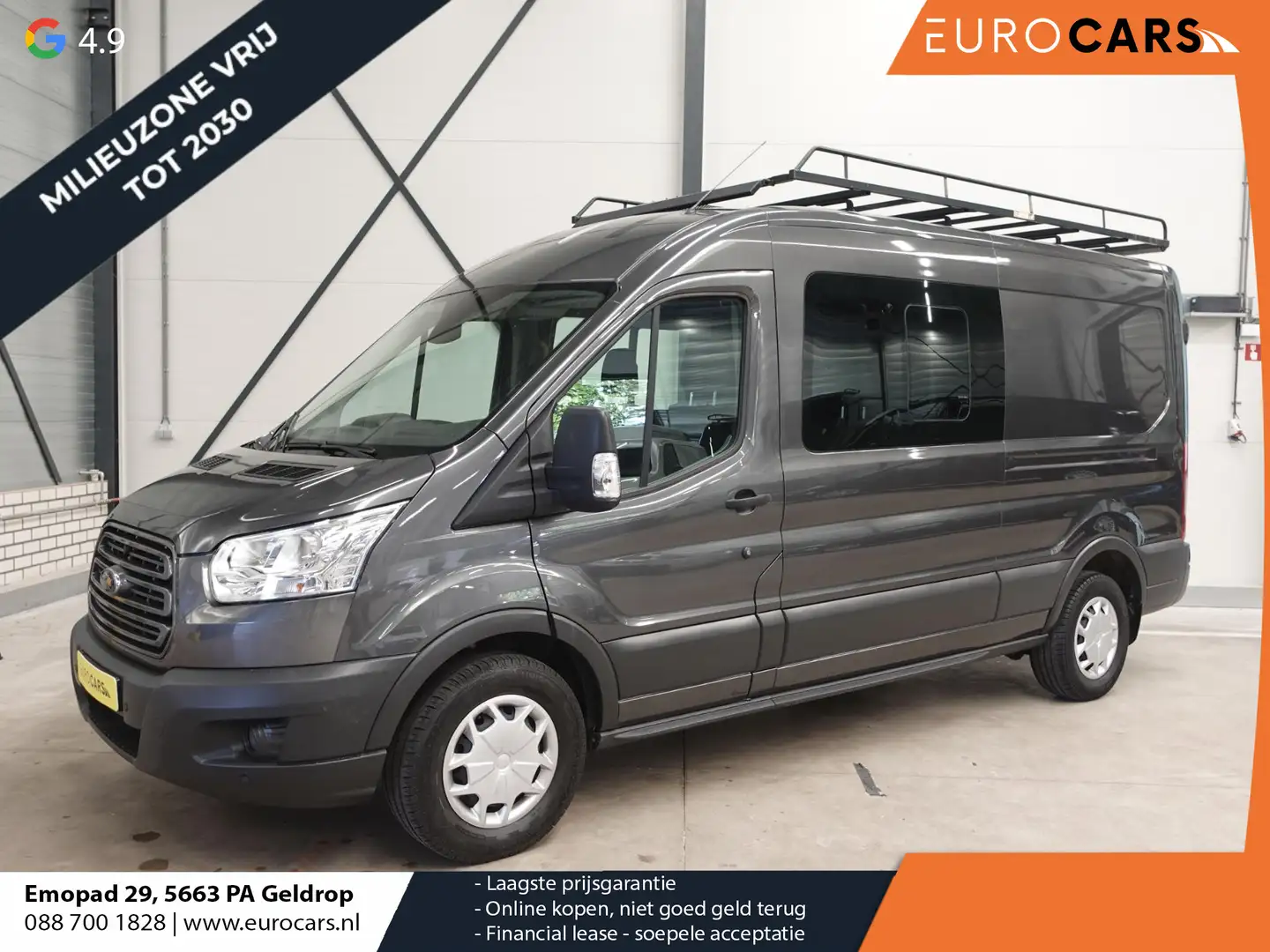 Ford Transit 130pk L3H2 Dubbele Cabine 6-Zits Airco Cruise cont Grijs - 1