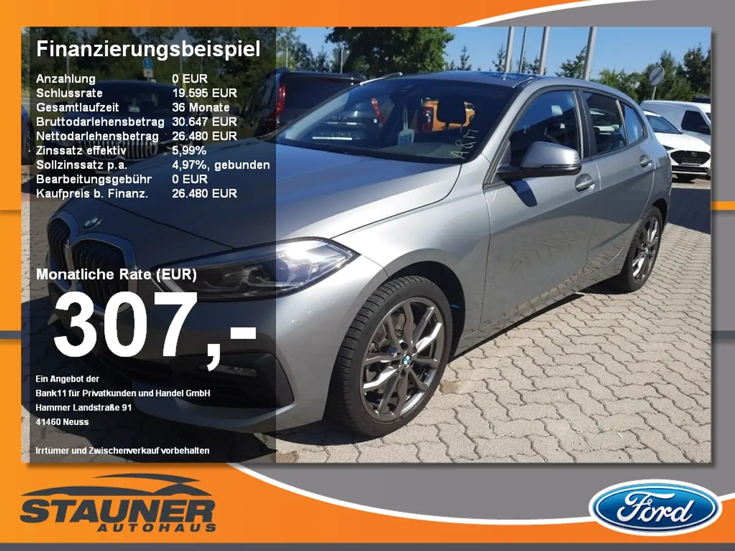 BMW 120 i Advantage LED Navi PDC Sitz/-Lenkradheizung Grau - 1