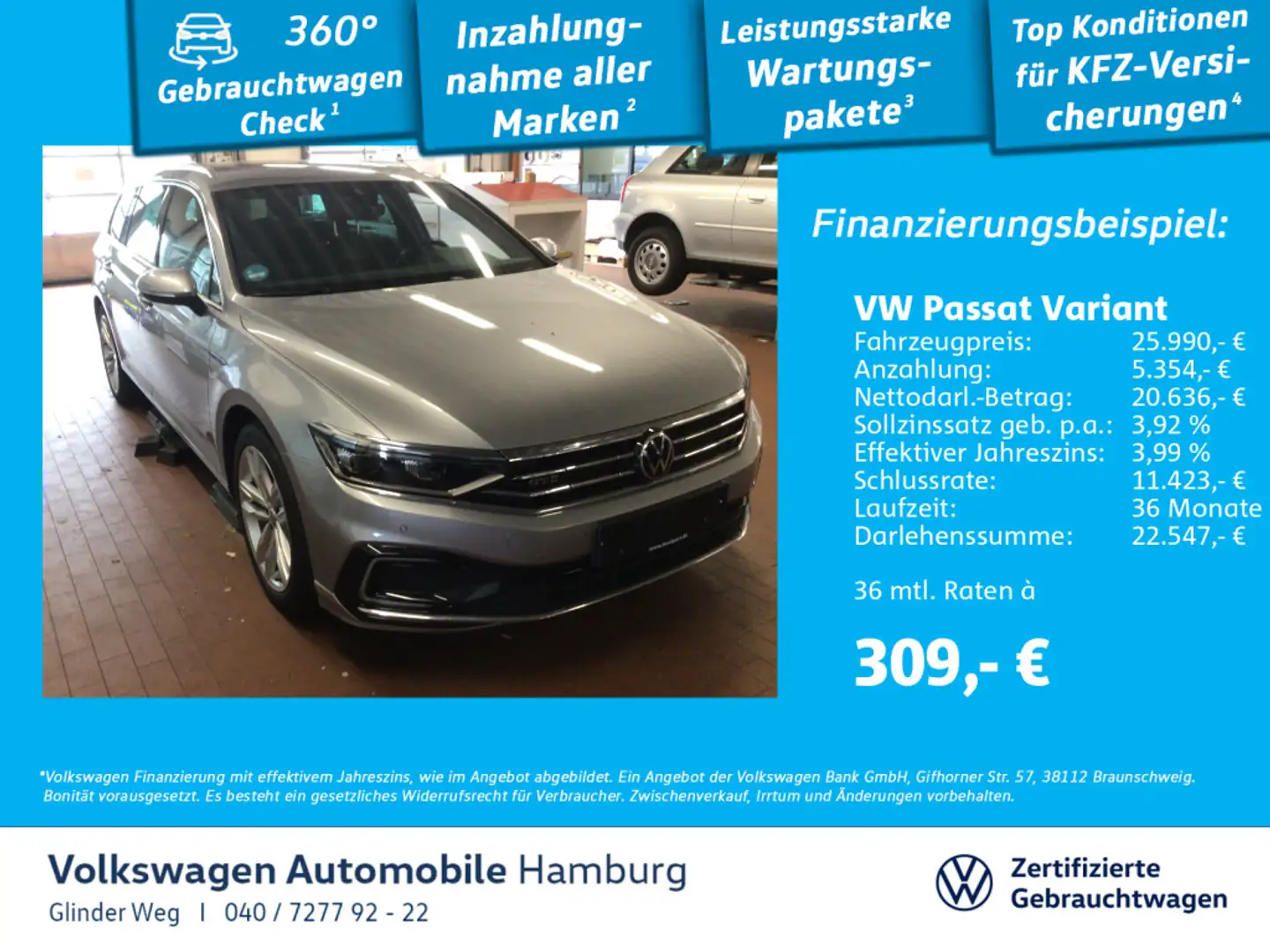 Volkswagen Passat Variant 1.4 TSI DSG Hybrid GTE AHK Standh Argent - 1