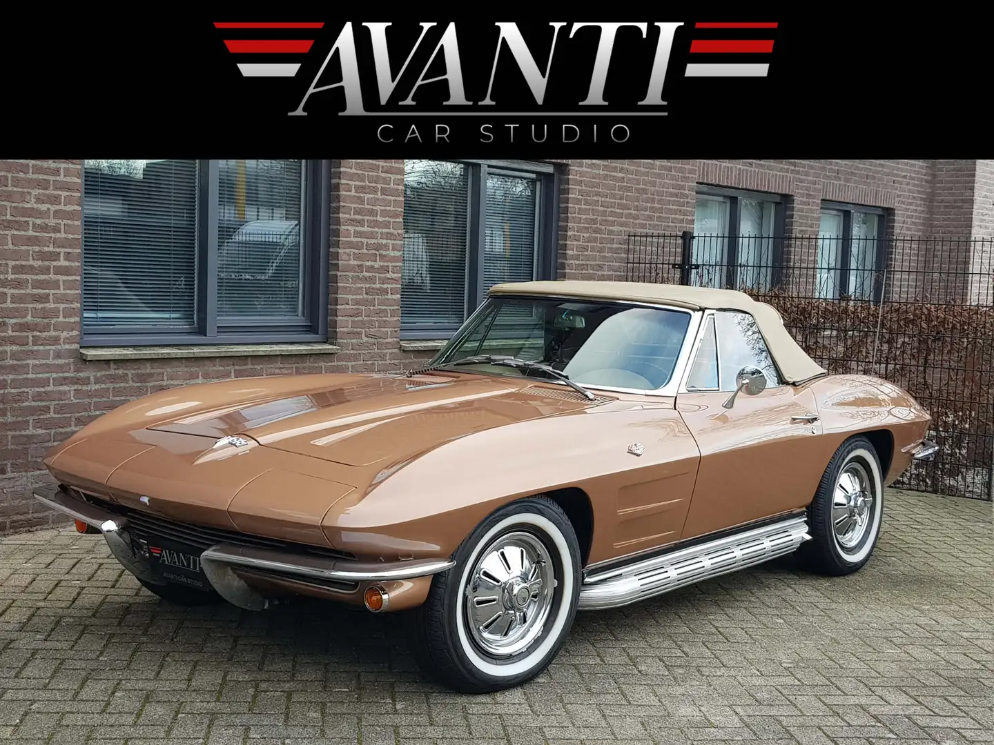 Corvette Stingray Chevrolet C2 CONVERTIBLE V8 GEHEEL GERESTAUREERD M Brown - 1