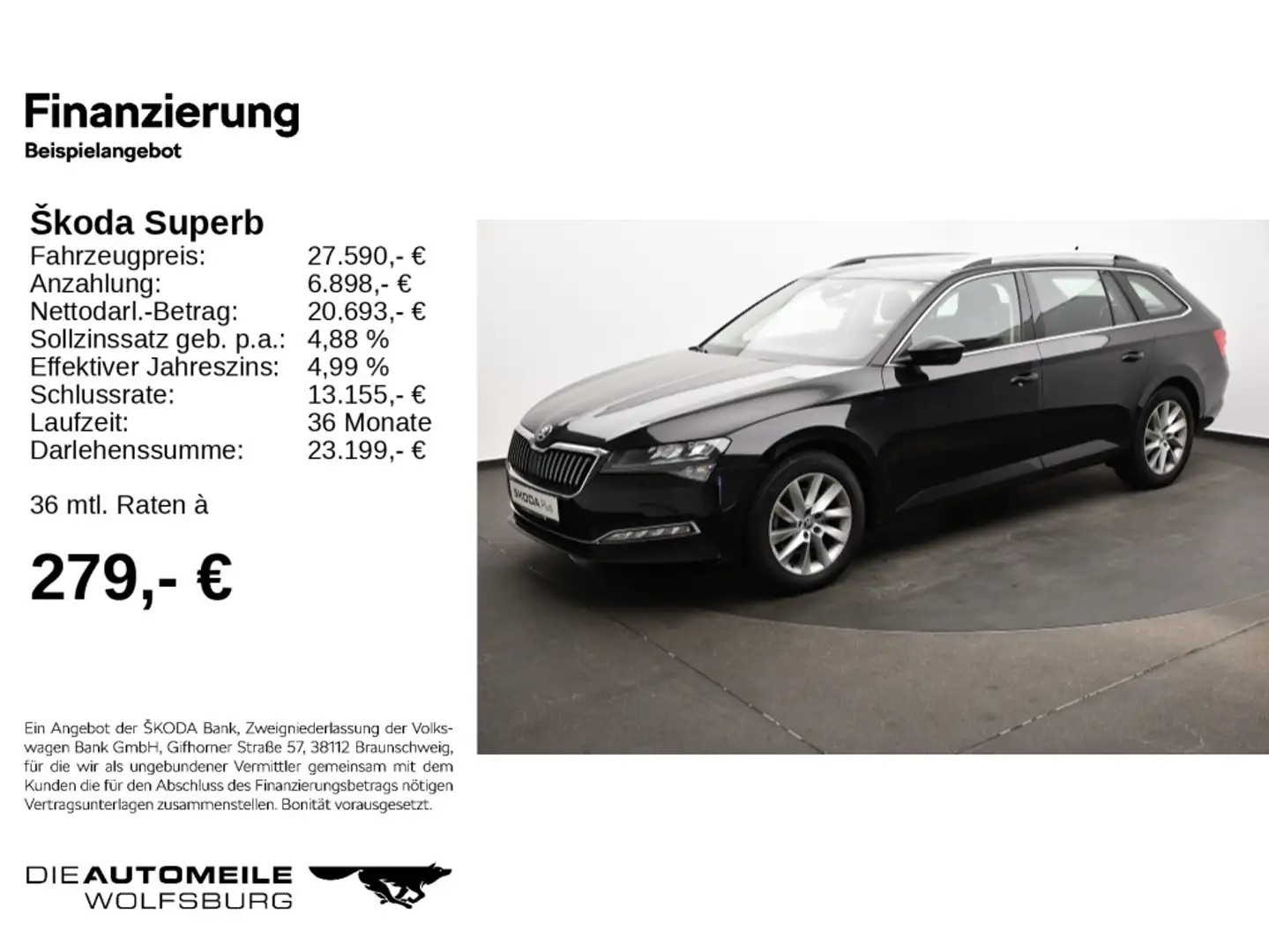 Skoda Superb 3 III Combi 1.5 TSI DSG Style NAVI/VIRTUA Negru - 2