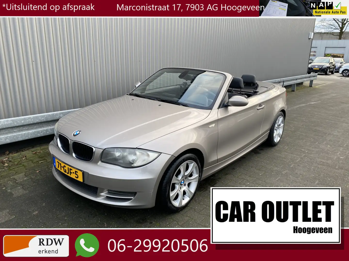 BMW 118 1-serie Cabrio 118i High Executive 133Dkm.NAP, AUT Grijs - 1