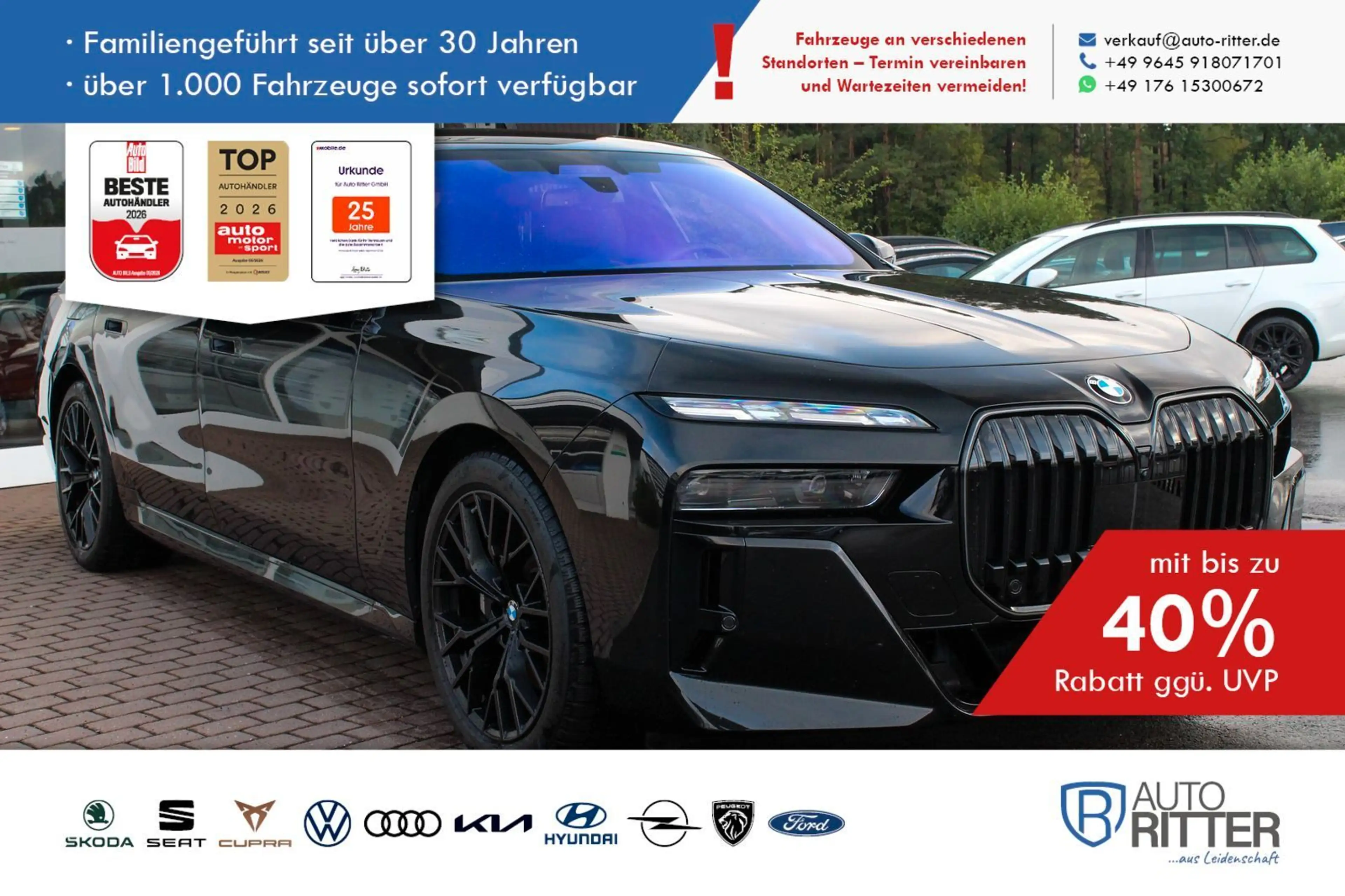 BMW 740 M Sport Pano+CarPlay+Iconic Glow+B&W Sound