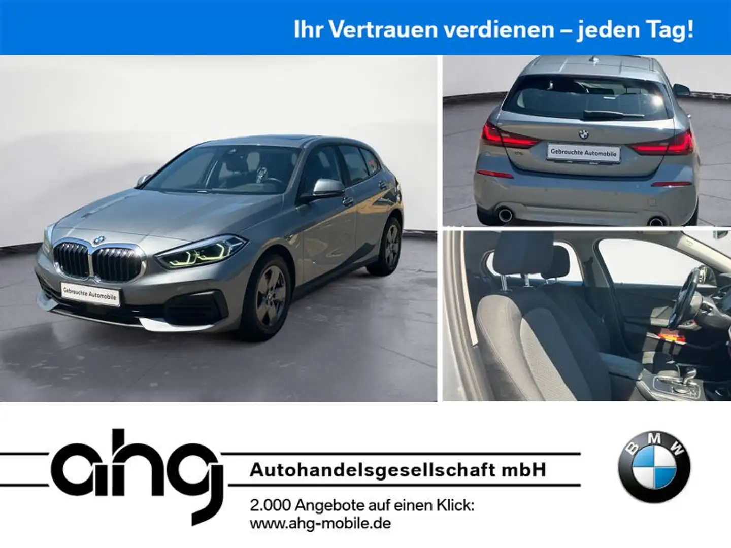 BMW 118 d Advantage Aut. Panorama Klimaaut. PDC Grigio - 1