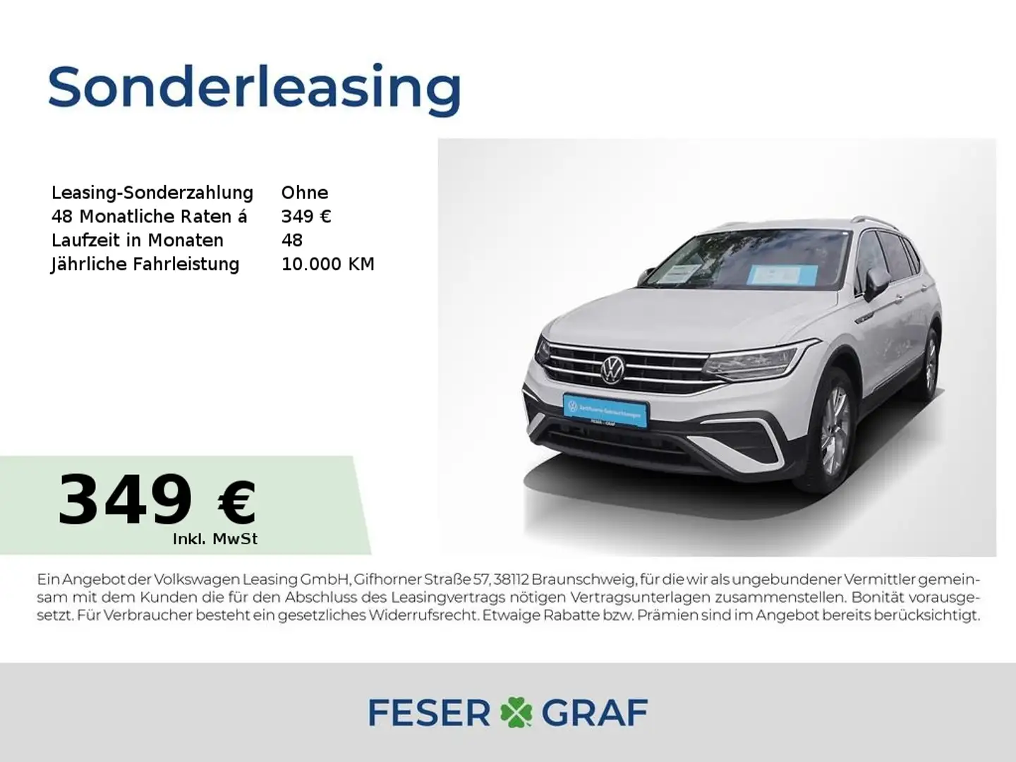 Volkswagen Tiguan Allspace 2.0 TDI Life DSG 7Si AHK RüKa Blanc - 1