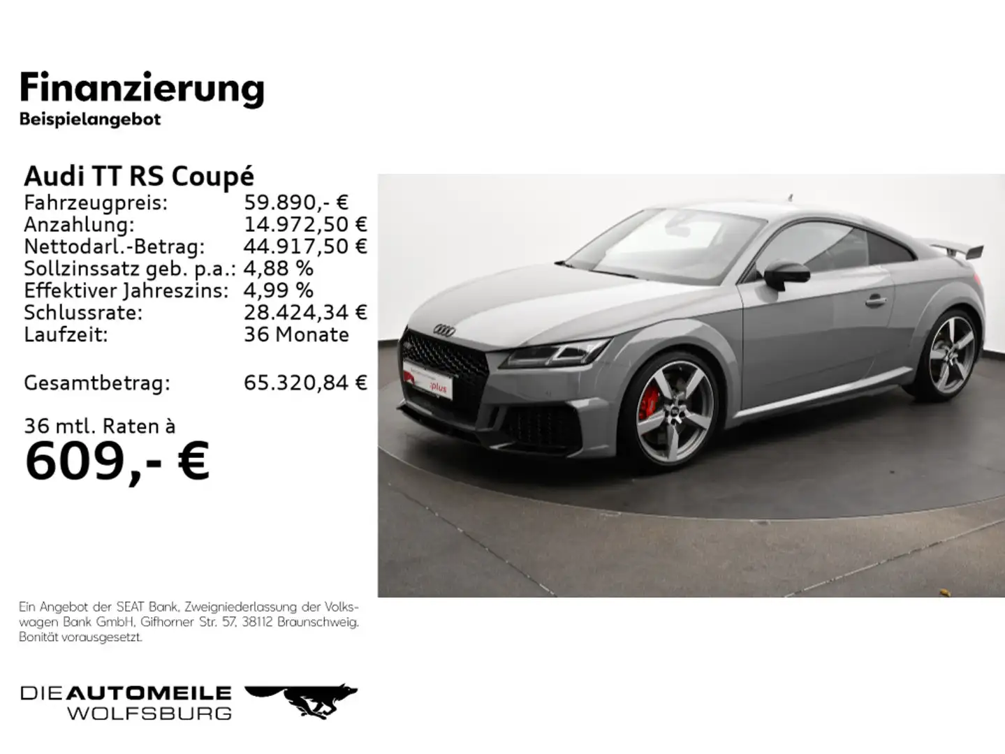 Audi TT RS TT RS Coupe 2.5 TFSI quattro S-tronic B&O/Matrix Gri - 2