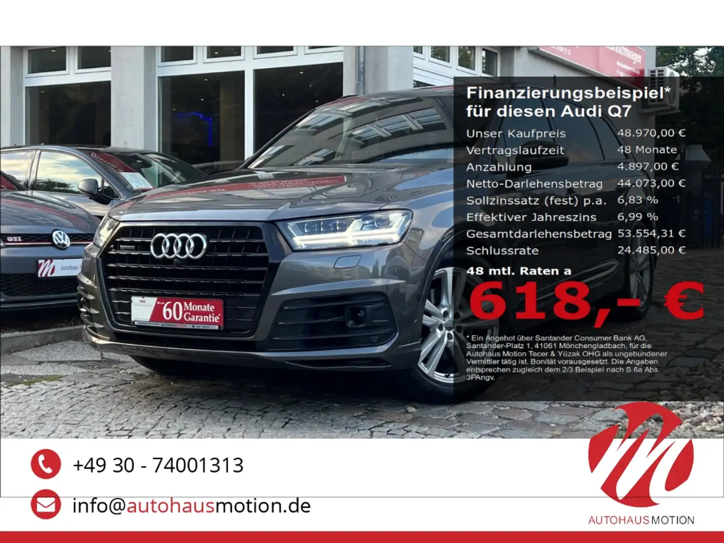 Audi Q7 50 TDI quattro 3x S line  FondTV Pano Luftfederung Grau - 1