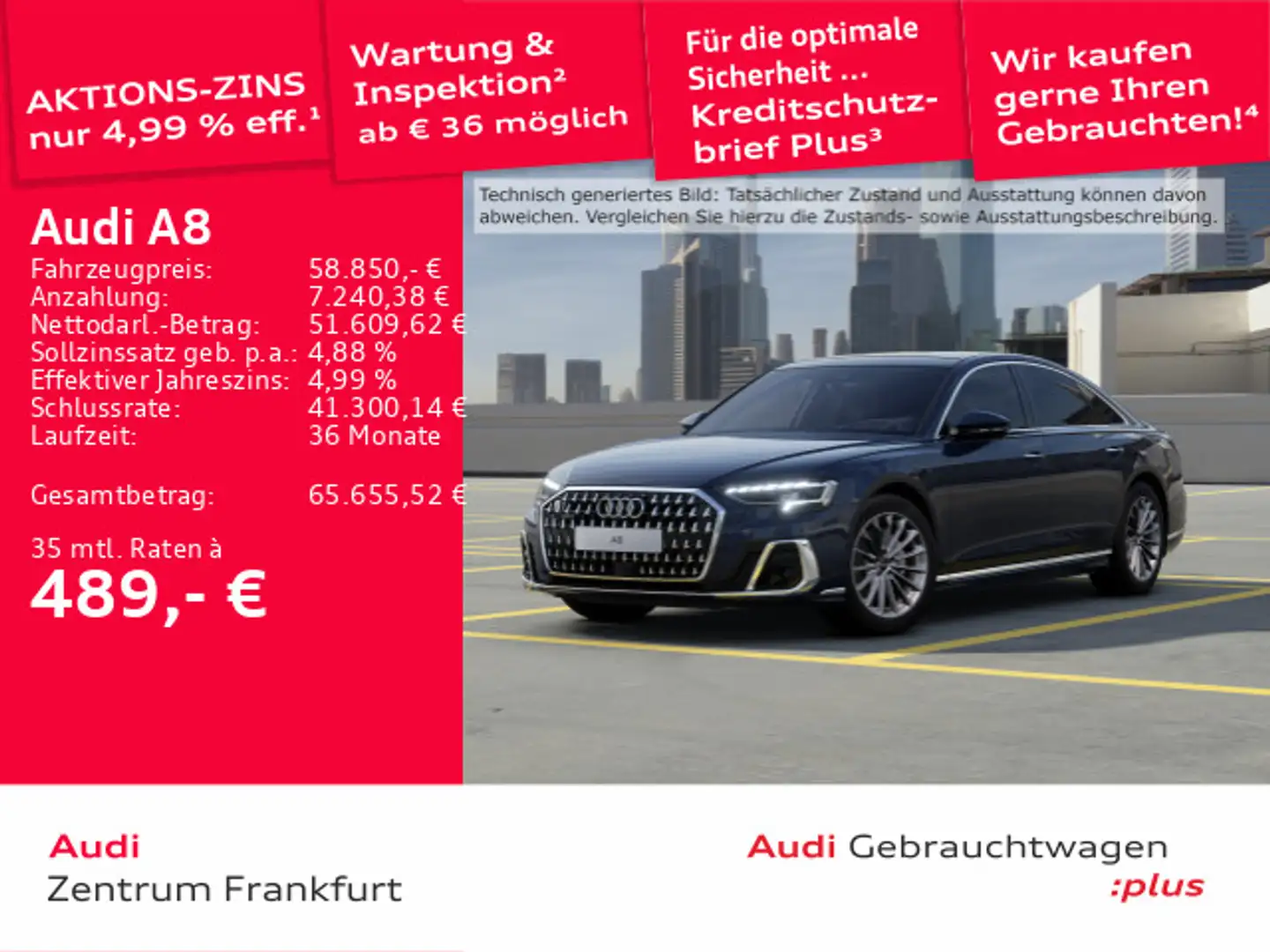Audi A8 50 TDI quattro tiptronic MatrixLED B&O ACC Hu Blau - 1