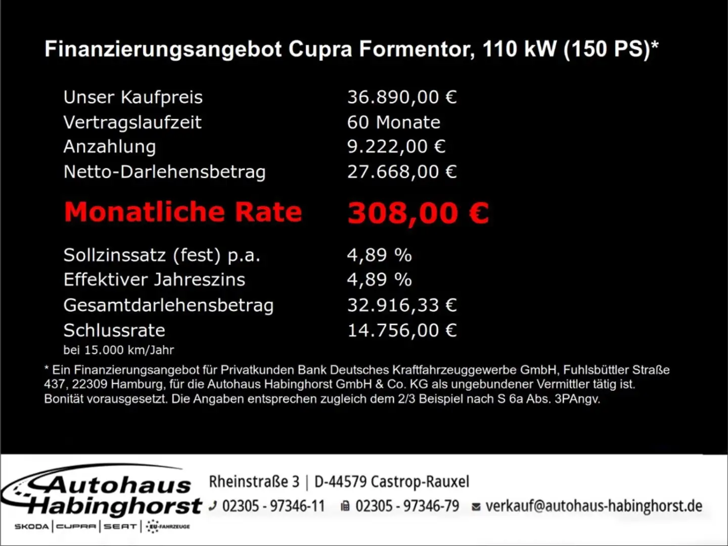 CUPRA Formentor 1.5 eTSI DSG 360 Navi Sennheiser Kessy DCC Matrix Schwarz - 2