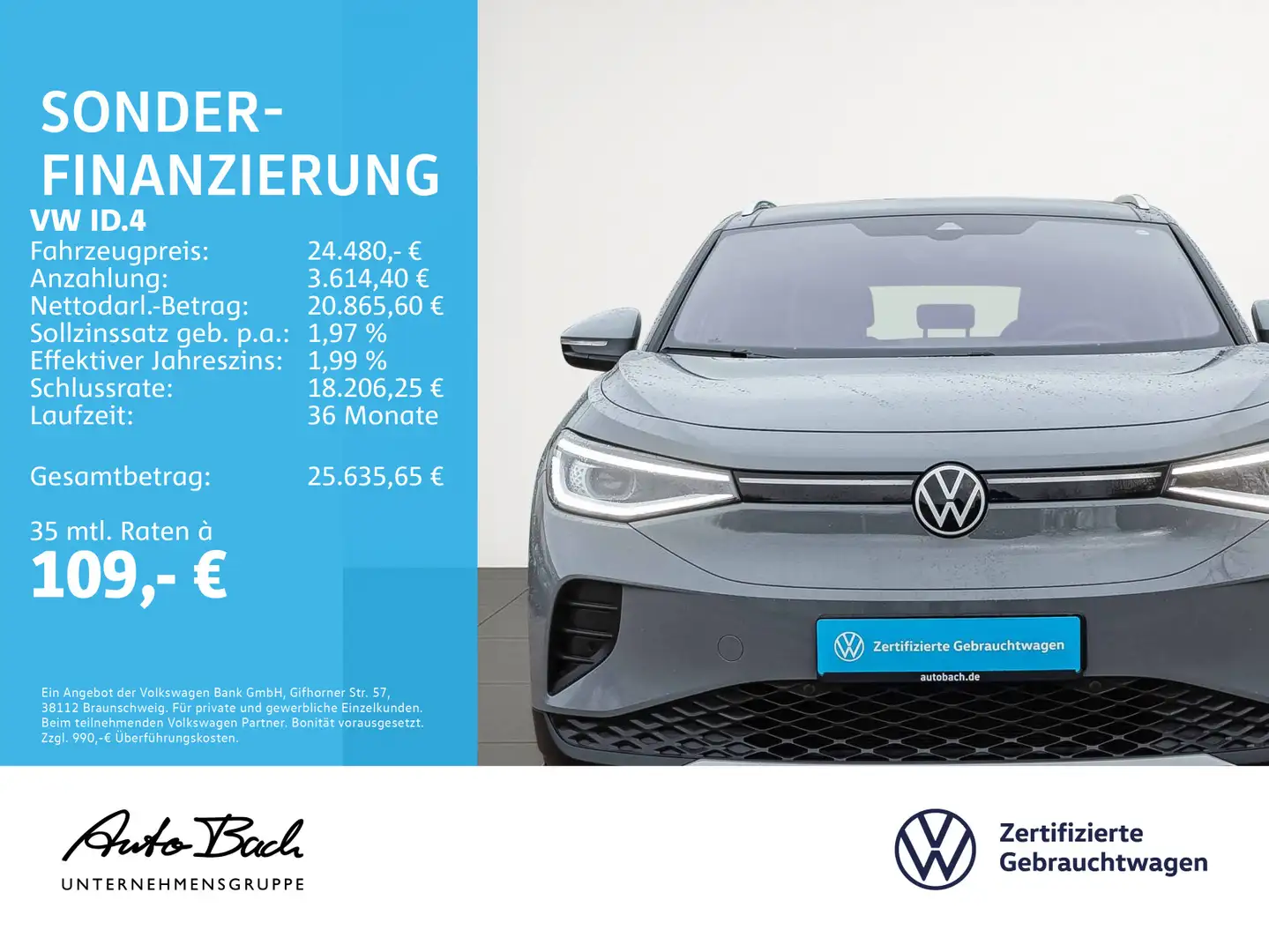 Volkswagen ID.4 Pure Performance Navi LED Standhzg Panorama Grau - 2