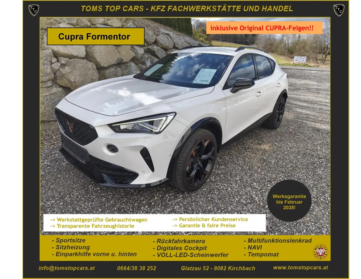 CUPRA Formentor 2,0 TDI, original Cupra Felgen, Rückfahrk. Weiß - 1