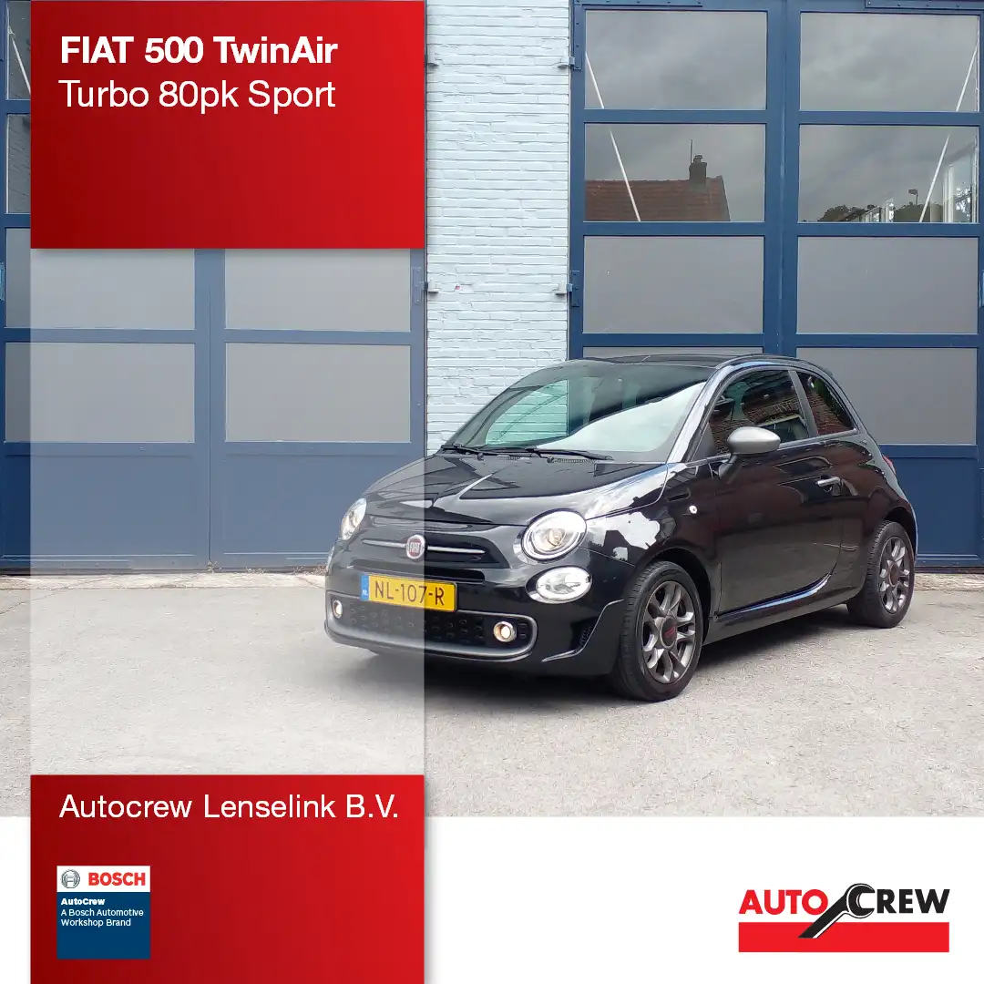 Fiat 500 TwinAir Turbo 80pk Sport | Origineel NL | Noir - 1