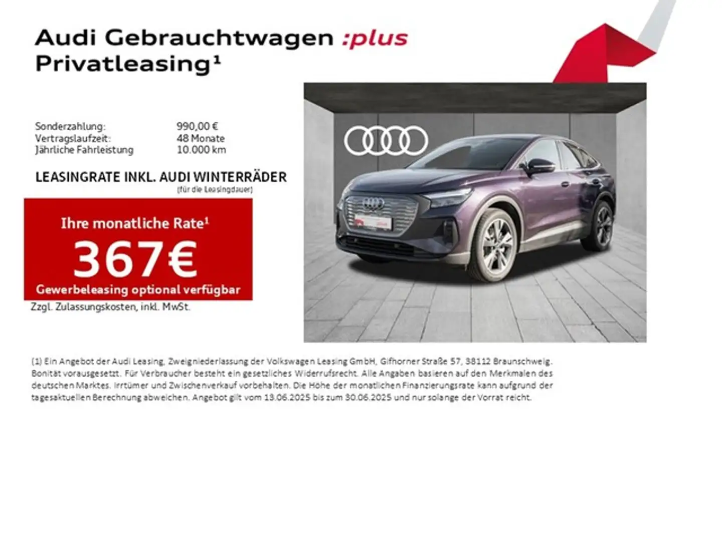 Audi Q4 e-tron Sportback 45 LM20 PDC+ Navi+ AHK Sports. Lila - 2