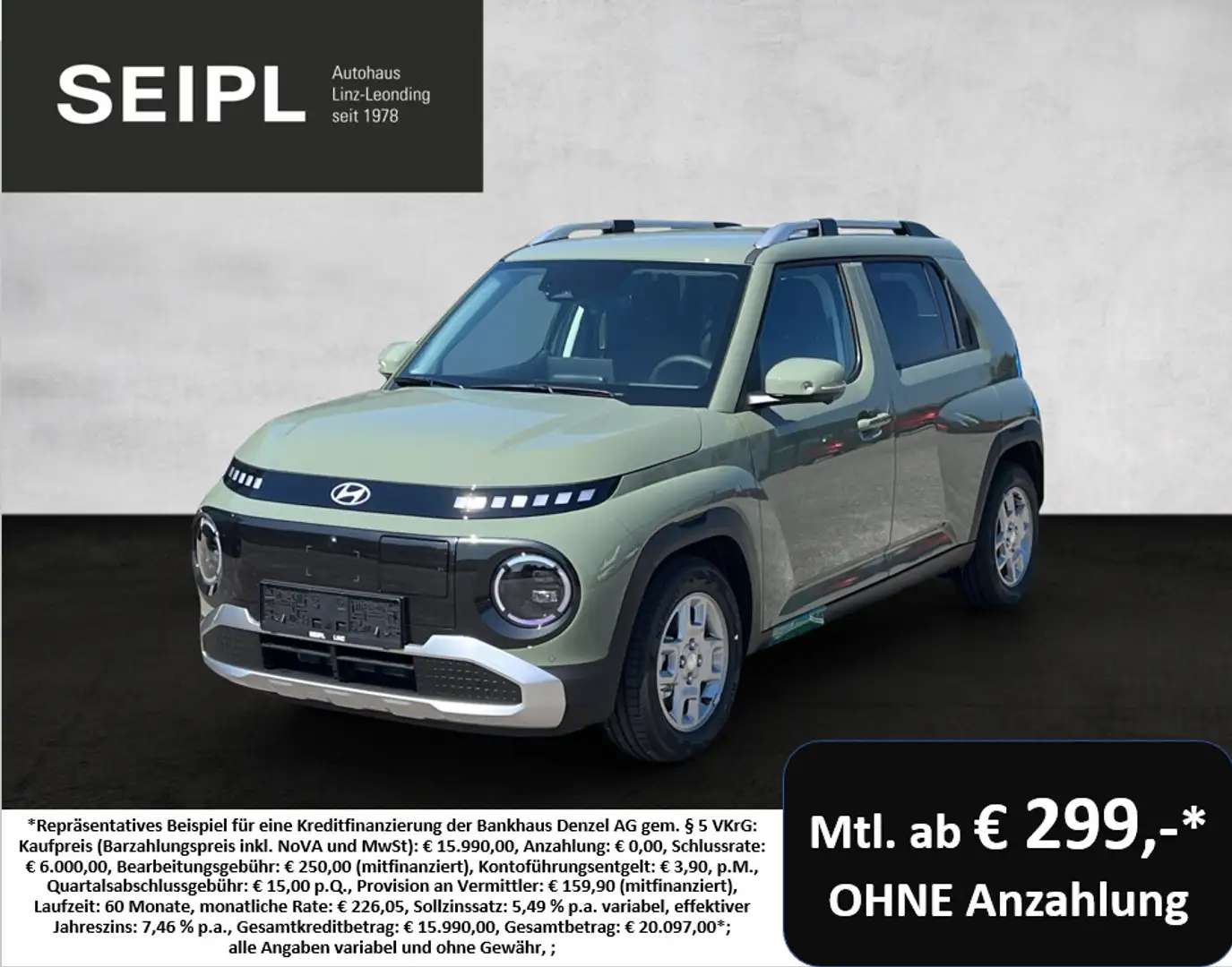 Hyundai Inster 49kWh Trend Line*LED*Barpreis* Grün - 1
