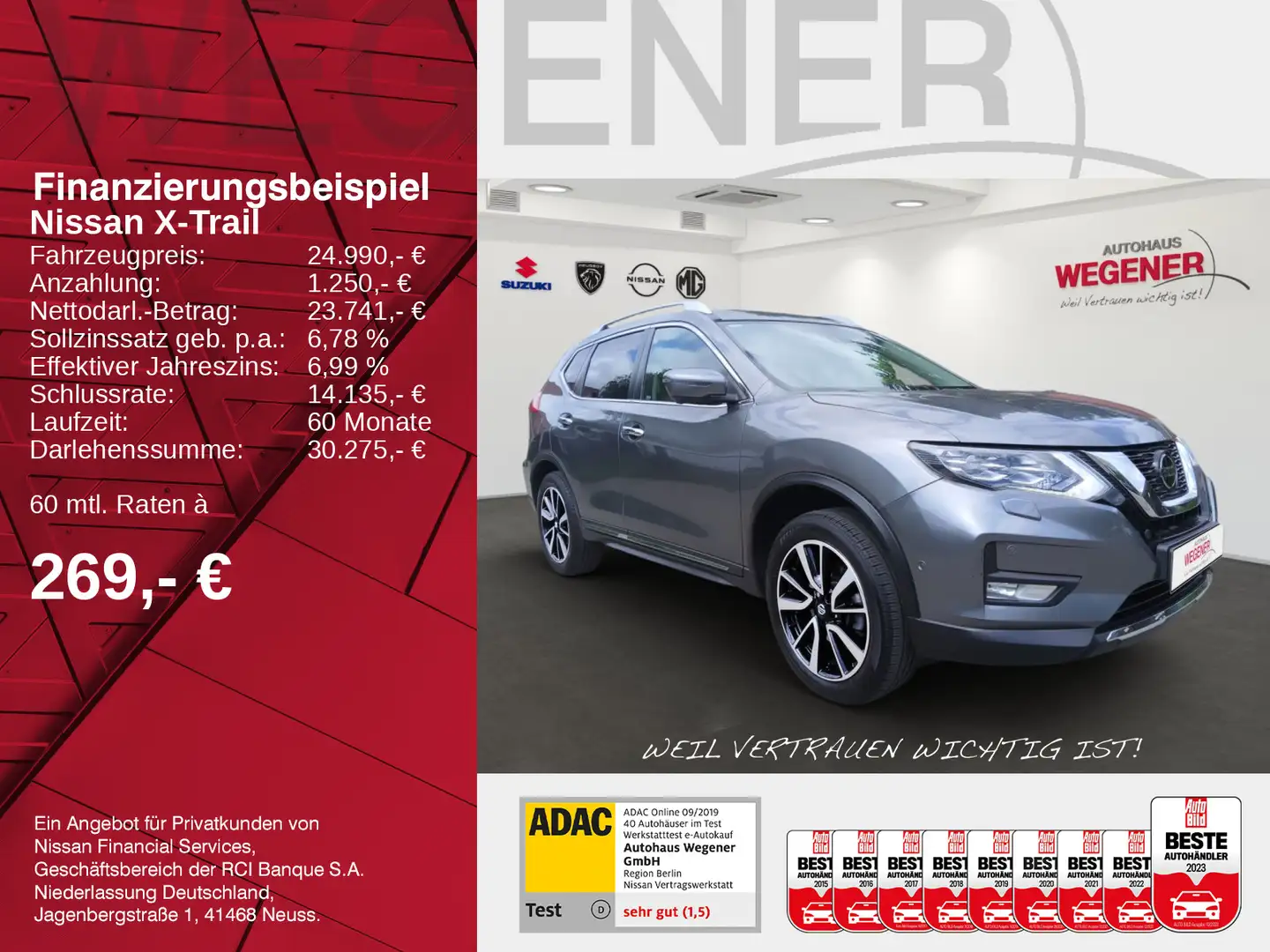 Nissan X-Trail X-TRAIL 1.3 DIG-T Tekna 7-Sitze LED Pano 360° Grau - 2