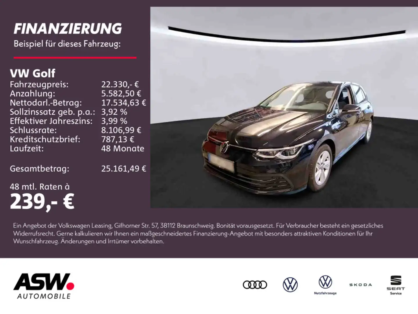 Volkswagen Golf Life 1,5 TSI Navi PDC Klima SHZ LED Schwarz - 1