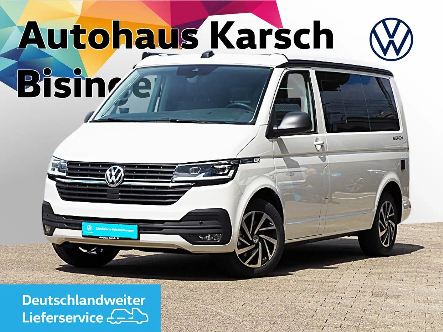 Volkswagen T6.1 California Beach 2.0 TDI DSG  AHK, NAVI LED Weiß - 1