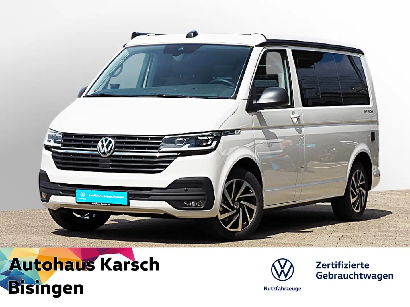 Volkswagen T6.1 California Beach 2.0 TDI DSG AHK, NAVI, ACC Weiß - 1