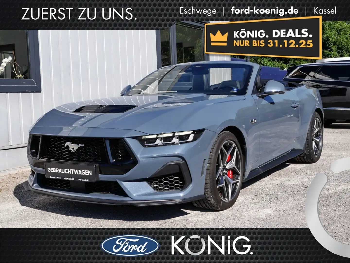 Ford Mustang GT Cabrio V8 Aut.+B&O+Navi+ACC+KeyFree Klima Navi Blau - 1