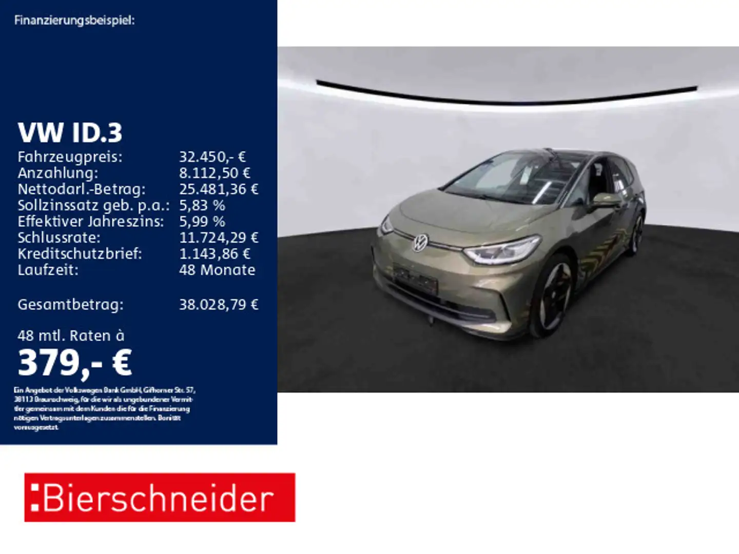 Volkswagen ID.3 Pro S 20 DCC MATRIX HuD 360 Grün - 1